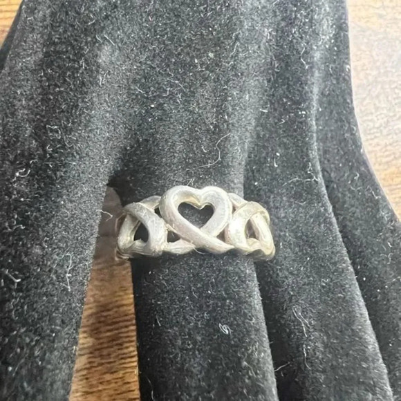 Sterling Silver Triple Heart Ring - Picture 1 of 10